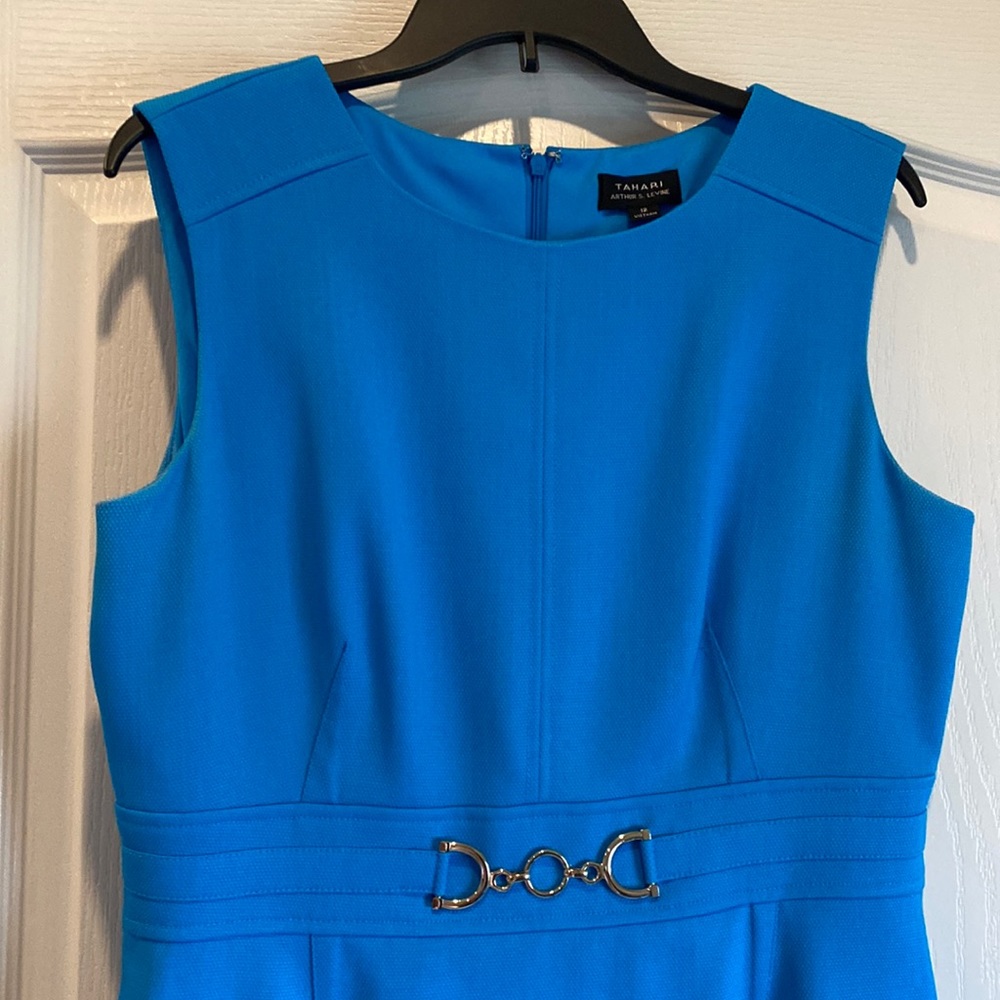 Tahari Aquamarine dress.